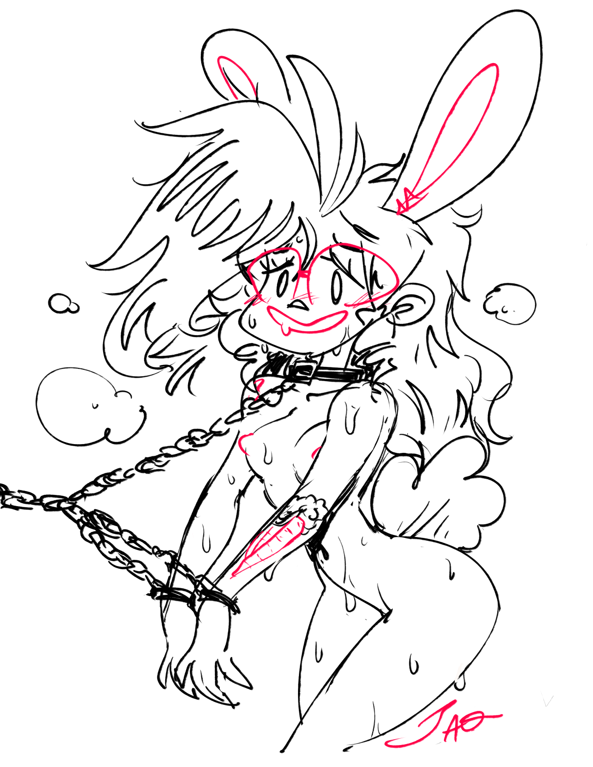 Rabbit being dragged
